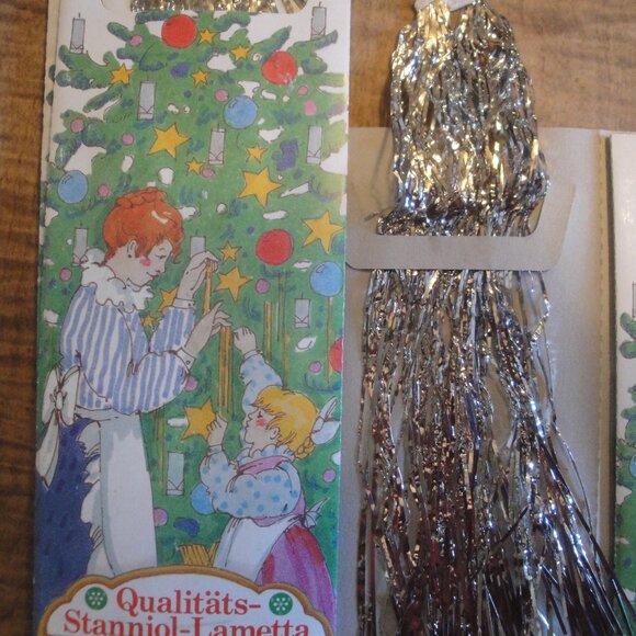 6 Vintage German Lead Christmas Tree Tinsel Icicles Stanniol Lametta Eis Old! - Picture 1 of 9